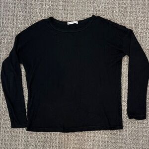 Crown Jewel Black Ribbed Long sleeve